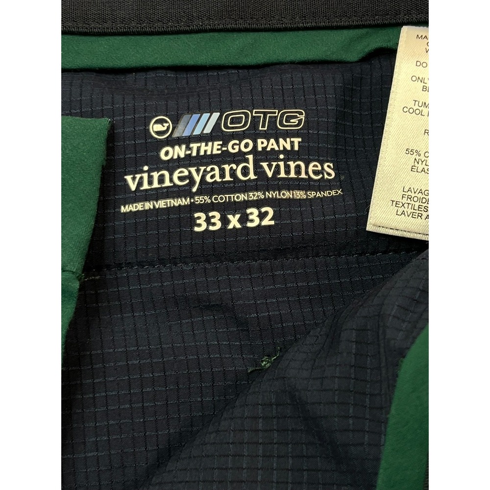 vineyard Vines OTG on the Go Pants Mens 33‎ x 32 Green Chinos Cotton Stretch - Picture 4 of 11